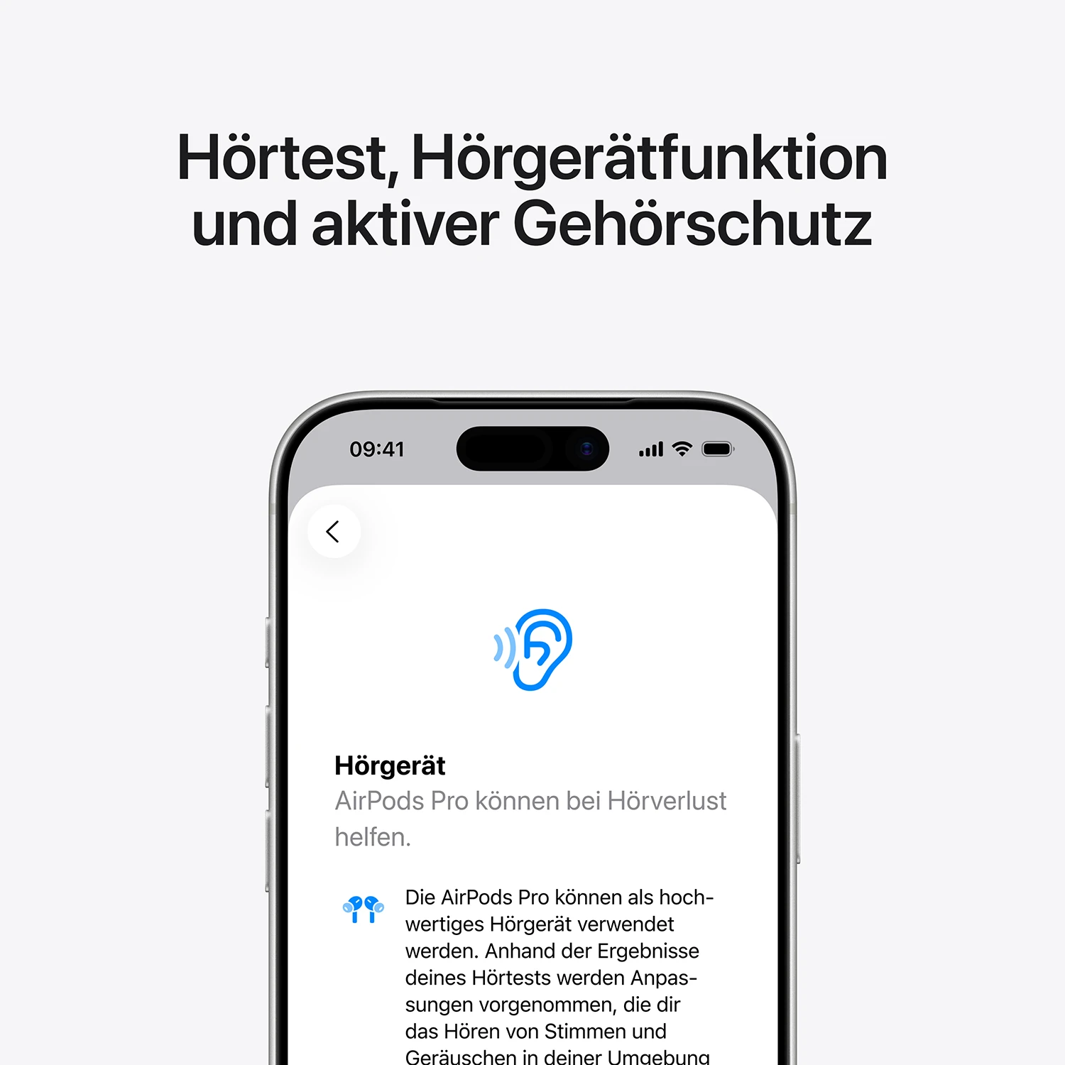 Hörtest, Hörgerätfunktion und aktiver Gehörschutz