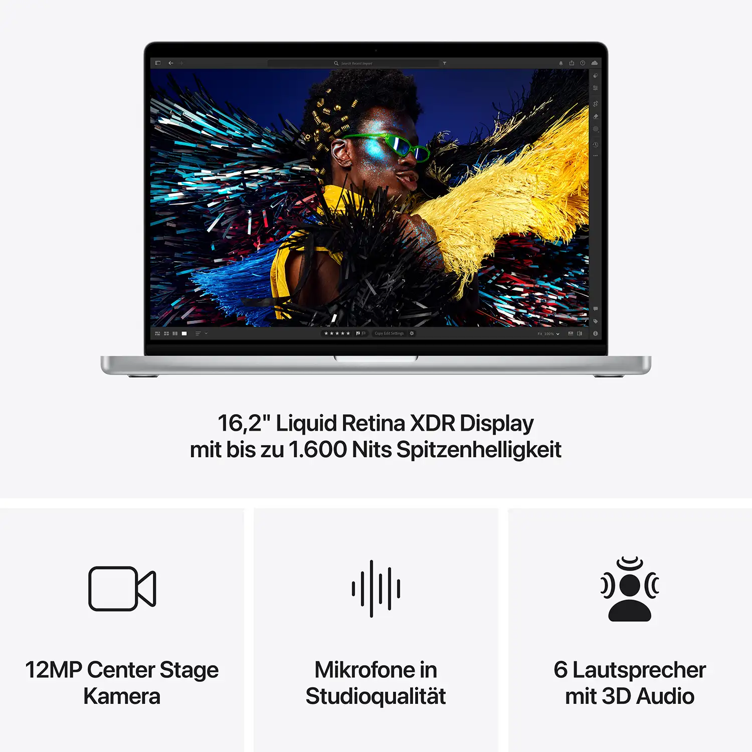 Apple MacBook Pro 16'' M4 Pro 14-Core CPU 20-Core GPU - 512GB - 24GB Silber - 2024 Produktbild: Macbook pro 16 inch m4 pro or max chip silber bild position 6